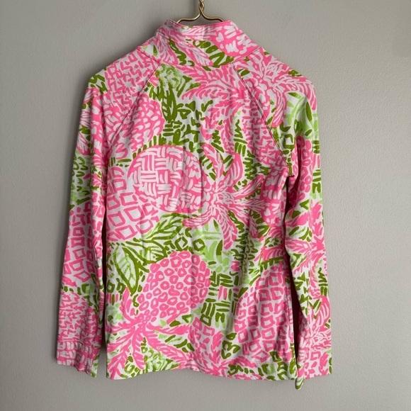 Lilly Pulitzer mock neck upf 50 captain popover long sleeve sweatshirt pink - Picture 3 of 7